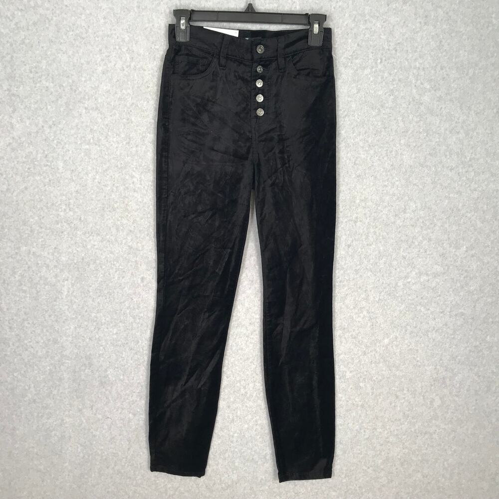 7 For All Mankind Velvet Pants Size 25 Black Victorian Academia Whimsigoth Dark